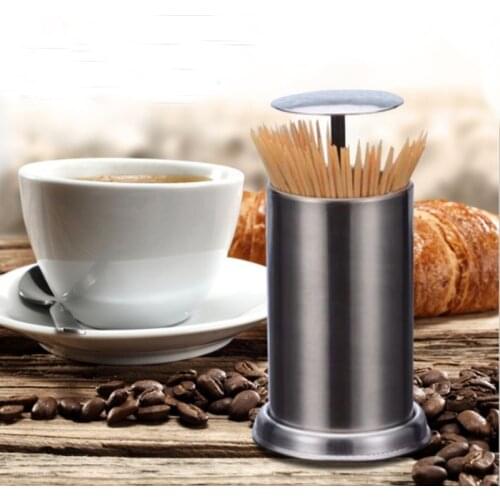 Creative Toothpick Bottle Box Stainless Steel Press