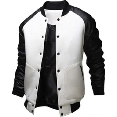 Autumn Winter Men Long Raglan Sleeve Color Block Varsity Jacket Buttons Pocket Warm Coat Baseball Jackets Fashion Streetwear