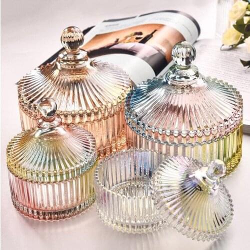 Retro Square Sugar Jar Amber Glass Food Storage Bottle Candy Box With Lip Gift Jewelry Box Home kitchen Party Decorations 04308