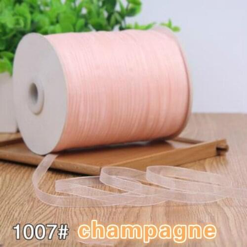 Hot 6mm Champagne Organza Decorative Gift Packing Wedding Crafts Christmas Gift Wrap Handmade DIY Material Ribbons 10 Meters