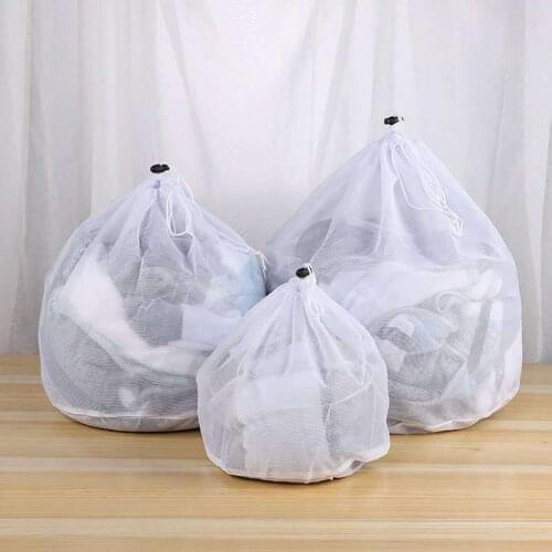 Drawstring Laundry Bag for dirty clothes Mesh Wash Bags Household Washing Machine Bag For Underwear Bra Socks Laundry Organizer