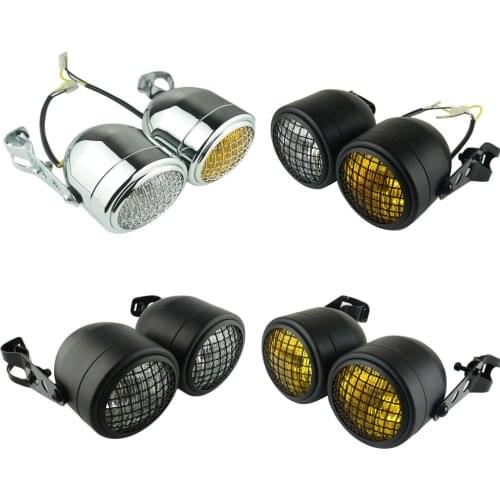 Moto Onfire 4" Twin Headlamps Double Dominator Headlights For Cafe Racer Gsf600 Bandit Fazer Cb75 Sv650