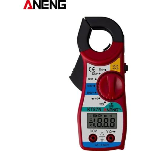ANENG KT87N LCD Digital Clamp Multimeter Amperemeter Electrical Clamp Meter AC / DC Voltage Resistor Tester With Buzzer