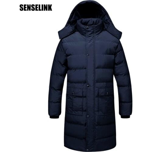 Men Autumn Winter Long Down Jacket Coat 2020 Fashion Sports Slim Lightweight Casual Down Hooded Warm Jacket Polyester Clothing
