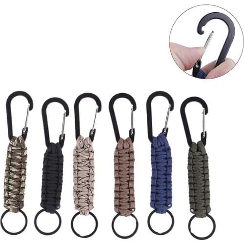 Outdoor Survival Kit Parachute Cord Keychain Military Emergency Paracord Bracelet 220kg Tensile Strength Paracord Rope