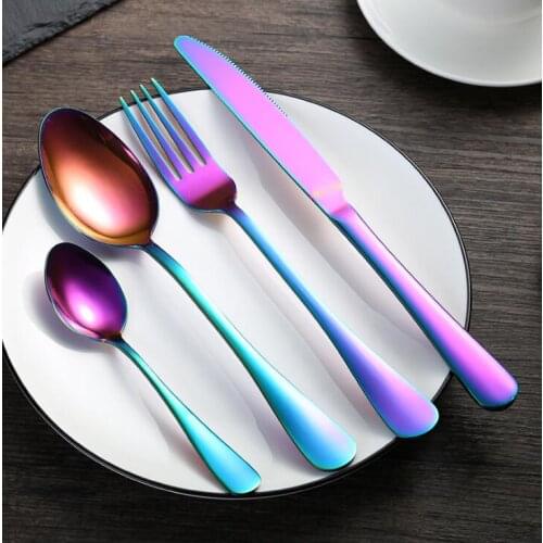 Dinner Set Cutlery Knives Forks Spoons Kitchen Dinnerware Stainless Steel Home Party Tableware Set Dropshipping