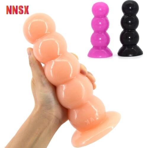NNSX Ball Fake Dildo Anal Plug For Woman Man Suction Cap Beads Sex Products Female Masturbation Adult Sexy Toy