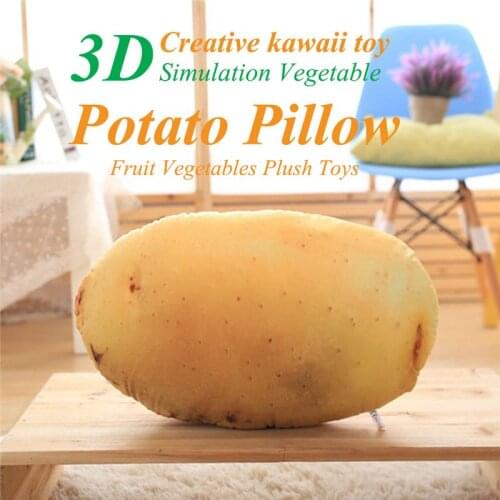 Latest Hot Product Ideas Kawaii Toys 3D Simulation Vegetables Potato Pillow Office Sofa Cushion Velvet Fruit Vegetables Plush To