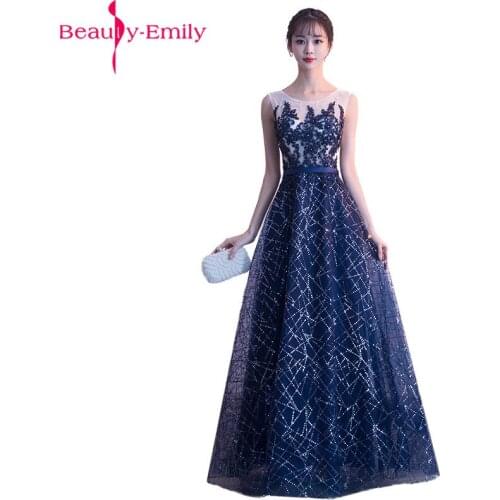 Charming O Neck Lace Up Back Long Evening Dresses 2019 Sleeveless Voile Marriage Sequined Floor Length Evening Dress Real Photo