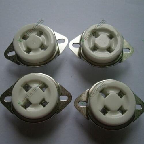 Wholesale and retail 20pc audio amp New 4pin Ceramic vacuum tube socket Silver Pin Plated For 300B 2A3 free shipping