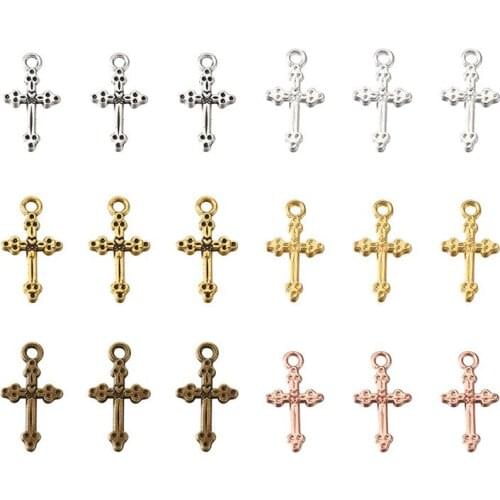 Pandahall 120pcs Hollow Cross Alloy Pendants Charm for Jewelry Making DIY Bracelet Necklace Hanmade Craft Jewelry Gift