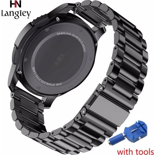 Stainless Steel Watchband For Samsung Gear S3 S2 Frontier Strap 20 22mm Galaxy Watch 42mm/46mm Quick Release Wristband With Tool