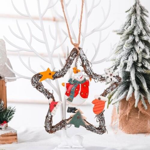 Retro Christmas Snowman Santa Claus Wreath Garland Ornament Wall Door Hanging New 2020