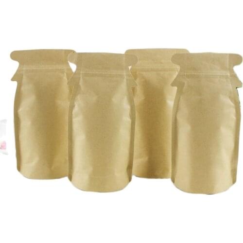 WincoPack Stand Up Aluminum Foil Lined Coated Penguin Shape Kraft Paper Bags with Zipper Top for Dried Food Nuts Tea Packaging