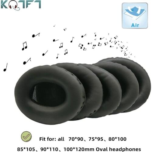 KQTFT All size Black Universal Replacement Ear Pads for 90*70 95*75 100*80 105*85 110*90 120*100 mm Oval Headphones Parts