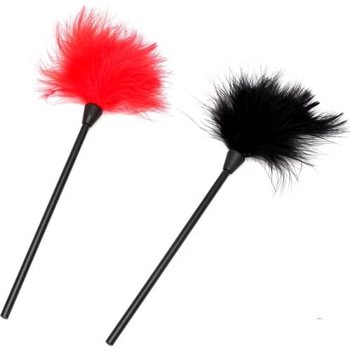 VATINE Erotic Toys Sex Toys for Couple Adult Games SM Bondage Black Spanking Whip 24cm Flirting Feather Clitoris Stimulator