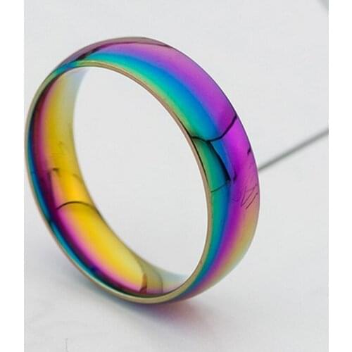 Vintage Colors Ring Colorful Glare ring Rainbow Rings for Women Men Korean Titanium Jewelry anel masculino bague femme A0059