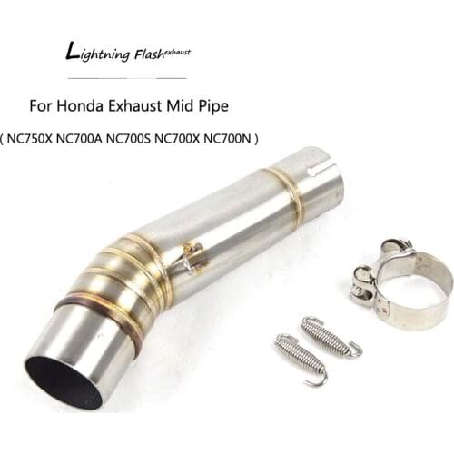 For Honda NC700 NC750X/A/S/N Exhaust Pipe Motorcycle Mid Link Pipe Stainless Steel Middle Pipe Slip On To 2015 Converter