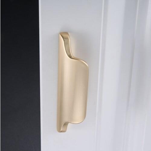 1Pcs Brushed Copper Cabinet Handle 96mm Simple Style Kitchen Cupboard Pulls Drawer Knobs Furniture Handle zinc alloy Hardware