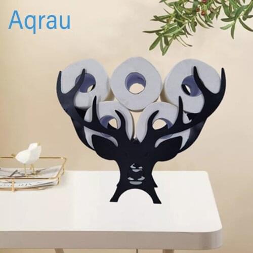 1pc Home Iron Roll Paper Towel Holder Black Sheep Crafts Bathroom Rack Ornaments Toilet Roll Holder Kitchen Bathroom Storage