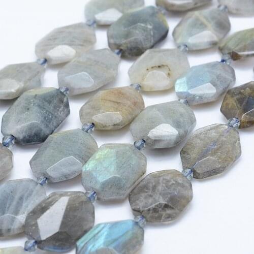 15pcs 15.1" Natural Labradorite Beads Strands Faceted Rectangle For DIY Jewelry Accessories Finding Making Necklaces Bracelets