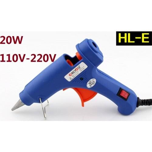 20W 100V-240V Hot Melt Glue Gun with 2pc 11mm Glue Stick Heat Temperature Tool Industrial Guns Thermo Gluegun Repair Heat Tools