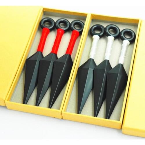 3PCS Anime Ninja Uzumaki Kunai Shuriken Throwing Weapon Props Cosplay Toy