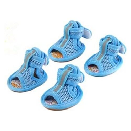 4 pcs/set fashion pet summer shoes cat dog sandals breathable shoes puppy kitten shoes small pets dog shoes mesh for summer