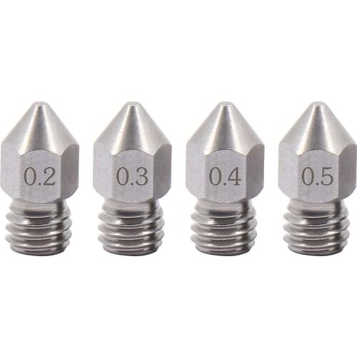 4pcs Sharp MK8 Stainless Steel Nozzle For MK Micro Swiss Creality CR-10 Ender 3 Ender4, CraftBot, Prusa i3 3D printer