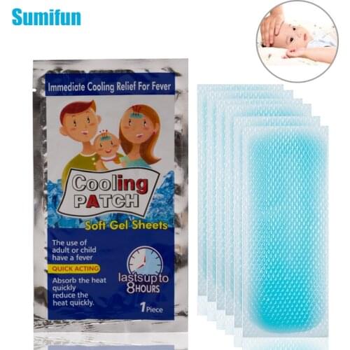 5/10/20 pcs Natural Menthol Cooling Stickers Fever Physical Medical Plaster Gel Patches Migraine Lower Temperature Ice Polymer