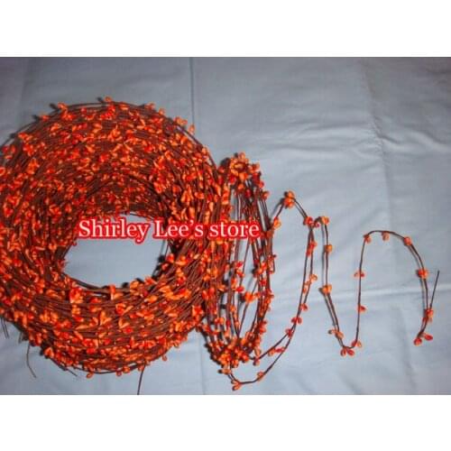 50 X18ft Primitive single ply pip berry garland in Orange ,Pip String Garland Fall Florals (Free Shipping by Express)