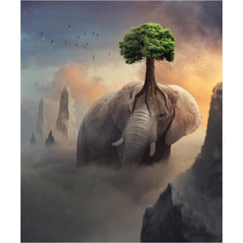 5D DIY Full Round/Square Diamond Painting Elephant Cross Stitch 3D Embroidery Rhinestone Mosaic Home Decor Art Y350