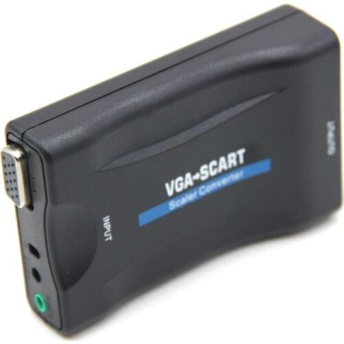 VGA to SCART Video Audio Converter Adapter Conversor Digital for TV Signaling Adapter Connector With dfor TV