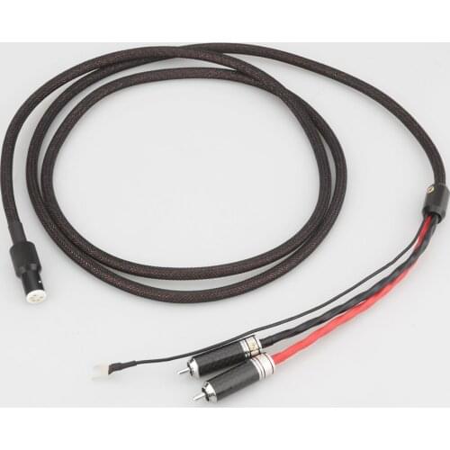 Audiocrast 100% Pure Silver Tonearm Cable Din to 2RCA Interconnect Shielding Tone Arm Phono Cable