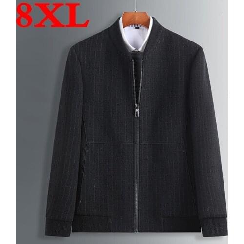 Plus size 10XL 8XL brand mens casual wool jacket winter thick warm luxury high quality knitted wool fashion slim lapel coat