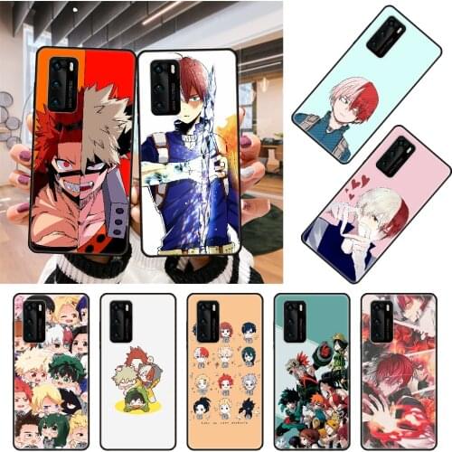 Phone Case For Huawei P20 P30 P40 P Smart Z 2019 P10 Mate 30 10 20 Lite Pro Black Cover Bumper Luxury Cartoon My Hero Academia
