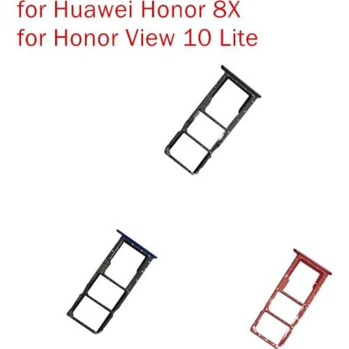 For Huawei Honor 8X/ for Honor View 10 Lite Card Tray Holder SIM Card SD Card Slot Holder Adapter Repair Spare Parts