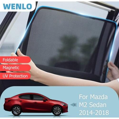 For Mazda 2 M2 Sedan 2014-2018 Front Windshield Car Sunshade Side Window Blind Sun Shade Truck Magnetic Kids Visor Mesh Curtain