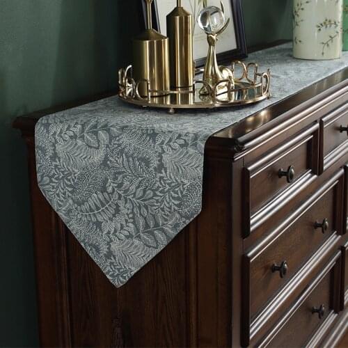 Soft Cotton Linen Table Runners Leaves Painting Table Runner Wedding Party Decorations Luxury Tablecloth TV Cabinet Dustcover