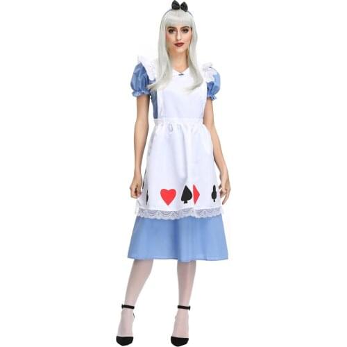 Halloween Costumes For Adult Women Alice In the Wonderland Costume Sexy Maid Fantasia Party Dress