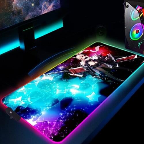 RGB Mouse Pad Azur Lane Mat Anime Gaming Mousepad Gamer Accessories Mouse Mat LED Pad PC Keyboard Pad For Computer Laptop Pad