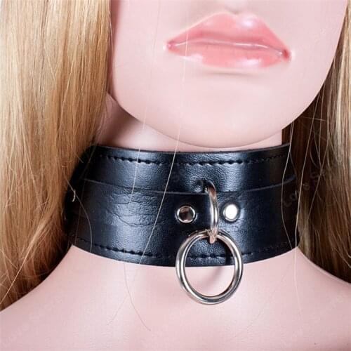 MaryXiong Black PU Leather Soft Sex Collar Neck Bondage Harness Necklace Restraint Belt Adult Slaved Sexy Toy Product for Couple