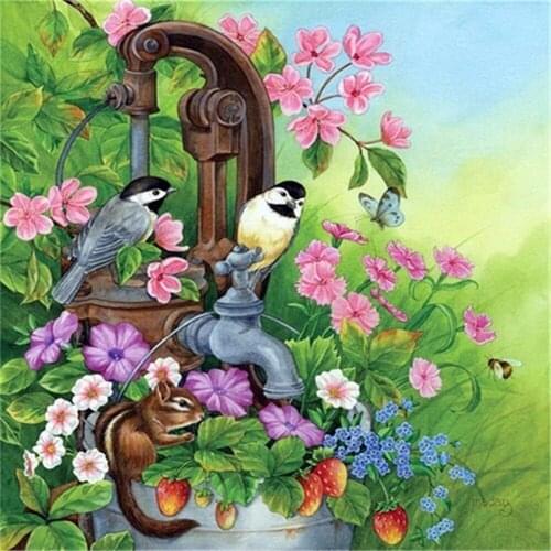 Bird Animal Flower DIY Cross Stitch Embroidery 11CT Kits Craft Needlework Set Cotton Thread Printed Canvas Home Sale