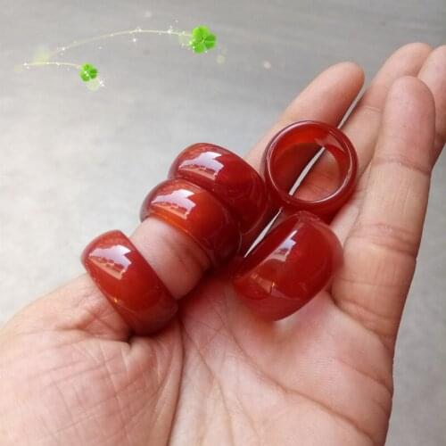 Natural A red jade rings jewelry agate chalcedony pull finger rings for women men rings for women luxury jewelry 925 ring