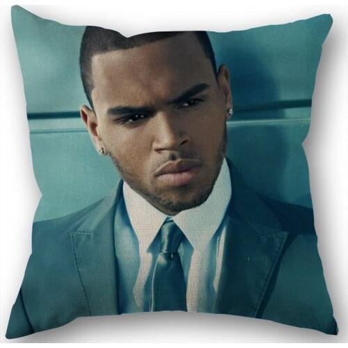 New Chris Brown Pillowcase Wedding Decorative Cotton Linen Pillow Case For Home Pillow Cover 45X45(One Sides)