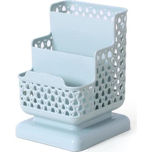 Office Organizer Desktop Pen Storage Box Pencil Brush Pot Pen Holder Makeup Brush Plastic Container Sundries Desk Organi A1