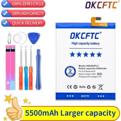 OKCFTC Original 5500mAh 466380PLV Battery For ZTE BLADE A610 A610C A610T BA610C BA610T High Quality