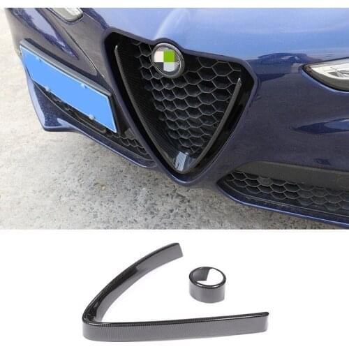 Car Front Grill Logo Circle Sticker Decoration Frame For Alfa Romeo Giulia Stelvio 2017 2018 2019 2020 Accessories