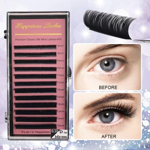 Soft Individual Eyelash Extension Faux Mink Eyelash Curl C/CC/D 0.03-0.15mm Thickness Classical Lashes Maquiagem Cilios Eye Lash