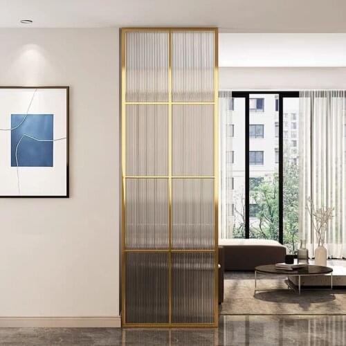 Luxury Stainless Steel Screen, Entrance Partition, Living Room And Bedroom Shelter, Household Metal Glass Screen